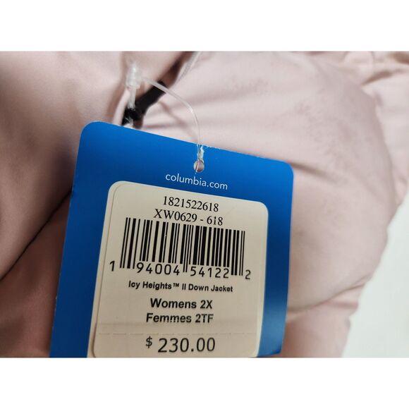 Columbia Icy Heights Down Jacket Women's Size 2X Mineral Pink - Picture 8 of 15
